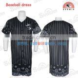Custom Sublimation Pinstripe Baseball Jersey Sublimation Full Button Baseball Jersey Wholesale thumbnail-1