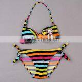 Fashion New Girls Swimsuit Colorful Stripe Two Piece Girls Swimwear Cute Children Swimming Suit Biquini Infantil SR40417-14 thumbnail-1