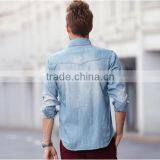 100% Cotton Fashion Style Men Fit Washed Denim Casual Shirt thumbnail-3