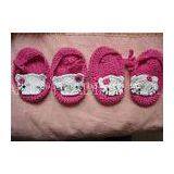 9cm Soft CrochetToddler Shoes Breathable 100% Acrylic Hello Kitty Pattern thumbnail-1