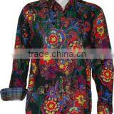 Fancy Retro Designs Long Sleeves Shirts Casual Floral Prints Dancing Cowboy Shirts Button Downed Custom Labelled Hawaiin Shirts thumbnail-4