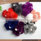 Wholesale Low Price custom keychain rabbit fur ball keychain