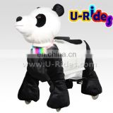 Plush Panda carousel ride animal car ride For Amusement park