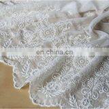 Ivory chiffon embroidered fabric