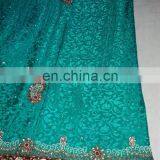 Ethnic Handmade Havey Stone WorkJacquard Silk Saree Sari thumbnail-4