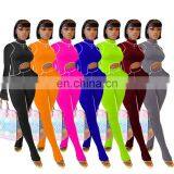 2020 Autumn Hot Sales Women Striped Fashion Two Piece Clothing Set Ladies Fitness Yoga Suit 2 Piece Set Women Clothing Set thumbnail-1