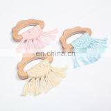 Облачный макраме деревянный зуборез, крючком вышитый плед, игрушка-зевачка, зуборез-игрушка