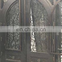 Arched Double Wrought Single Iron Entry Doors thumbnail-5