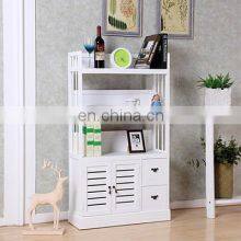 Cheap 3 Tier Tall White Wood Storage Cabinet With Shelf Display Rack Bookcase for Home