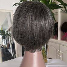 High Quality Gray Color Short Human Hair Wig Wholesaler thumbnail-2