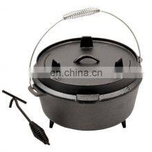 China Cast Iron Camping Pot With Black Surface and Handle thumbnail-4