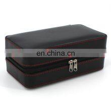 Manufacturer 6 Count Black Leather High Gross Small Wood Cigar Packing Box Travel Case Humidor thumbnail-4