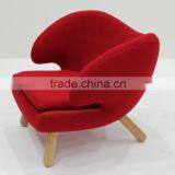 Replica Fiberglass Material Elegant Grace Cashmere Finn Juhl Pelican Chair With Solid Wood Frame thumbnail-2