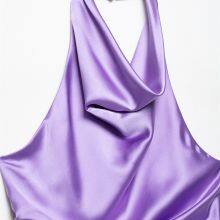 Summer New European and American Style Silk Satin Texture Hanging Neck Jumpsuit thumbnail-3