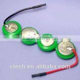 4.8V 60H 80mah in series NiMH Rechargeable Battery Button Cell