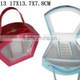 Fashionable Portable PU Leather Packaging Cosmetic Bag With PVC Clear Window P713