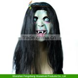 Halloween Mask Sadako Terror Horror With Hair Scary Prop Ghost Latex Mask Party