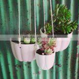 custom plastic shallow wall mounted hanging flower pots with hook