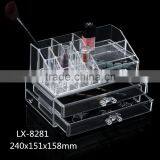 2016 Longshixiang Newest Fahional PS Wholesale Makeup Organizer Transparent Two Drawers Jewel Case thumbnail-1