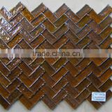 Hot sale new design brown rectangle glaze mosaic for kitchen