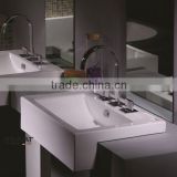 Ceramic wash basin space saving self-cleaning glaze