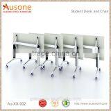 Factory direct sale melamine mental base with wheel training folding table