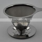 stainless steel Micro filter coffee dripper and brewer