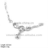 Sterling Silver Necklace,necklace, 925 Silver Necklace with beads, New Designs Silver Necklace, Latest Designs(XL-66a)
