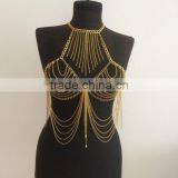 Gold Plated Tassel Body Chain Bra Cover Body Chain Dress thumbnail-1