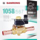 1058/5 1058/6 1058/7 Piston Pilot Hot Gas Solenoid Valve, Refrigerant Solenoid Valve With 5/8 3/4 7/8 ODF Solder