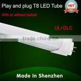 4ft Led Tube t8 ul Dlc Certified Led Tube Driver, Double End Input, Frosted Cover 2600-6500k