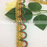 top grade high quality vintage colorful golden button loop braid trims