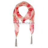 Fashion Romantic Rose Pattern Scarf,soft Polyster Scarf thumbnail-4