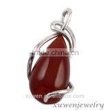 Women Red Agate Stainless Steel Quartz Stone Jewelry