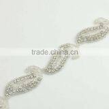 30mm Crystal Wedding Leaf Shape Bead Trim for Bridal Sash R2319 thumbnail-4