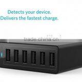 Multi USB 6 Port Charger Desktop Rapid 50Watt Station Charging for Apple Android, With ISmart Technique IC thumbnail-5