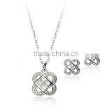 220551 Sterling Silver Jewelry Crystal Jewellery Saudi Arabian Jewelry Set