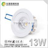 0-10V CCT Dimming 2000-3000K Adjustable COB Downlight 13W thumbnail-1