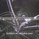 Poly With Little Spandex Black Velvet With 3D Emboss Flower for Evening Party Dress