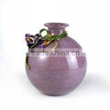 RORO Felicity Iris Enamel Pewter Colour Glass Vase