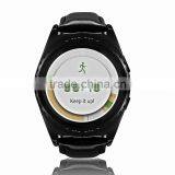 Fashion Design NO.1 S5 Heart Rate Monitor Remote Camera Smart Watch LEATHER BAND GOLDEN/3D Touch Screen Design