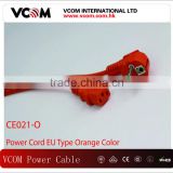 VCOM EU Type orange power cord