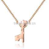Fashion Stainless Steel Deer Charm Necklace Silver Deer Necklace Deer Head Necklace thumbnail-1