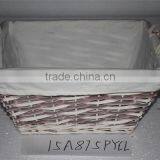 Willow Tray With Fabric Liner and Handles