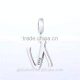 S067N Globalwin 925 Sterling Silver Alphabet Letter N Paved With Crystals Charms thumbnail-3