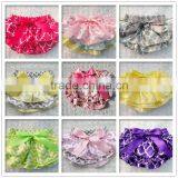 Hot Sale! Multi-color Satin Ruffle Bloomer Design for 0-4 Years Toddler Diaper Cover Girls Shorts thumbnail-1