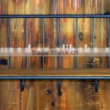 1 shelf iron pine frame shabby chic wall hanging shelf with hooks