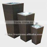 3Pcs Square PE Rattan Garden Flower Planter 2012 thumbnail-1