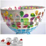 Hand Blown Flower Pattern Cobalt Blue Colored Vase thumbnail-5