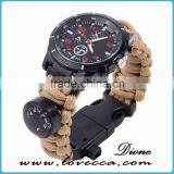 With Emergency Rescue Rope Men's Paracord Survival Watch Bracelet thumbnail-2